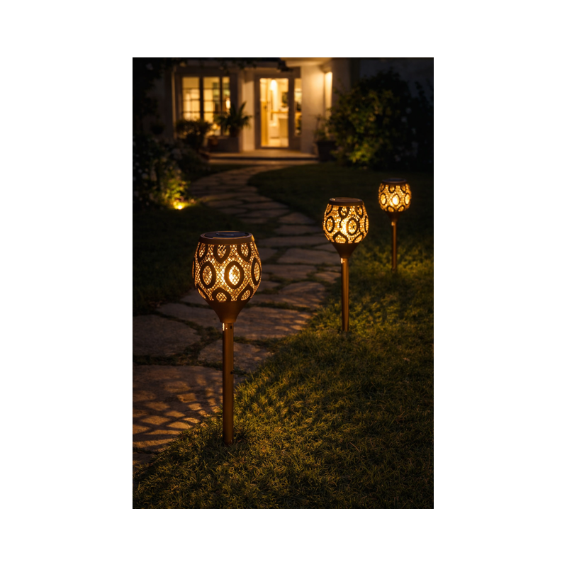 Lámpara Solar Metal de Pie 14X14X100CM 3 Colores