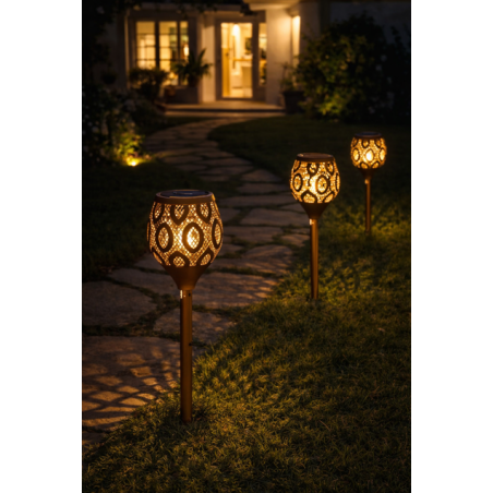 Lámpara Solar Metal de Pie 14X14X100CM 3 Colores