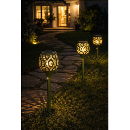 Lámpara Solar Metal de Pie 14X14X100CM 3 Colores