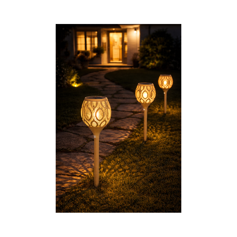 Lámpara Solar Metal de Pie 14X14X100CM 3 Colores
