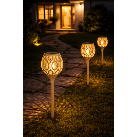 Lámpara Solar Metal de Pie 14X14X100CM 3 Colores