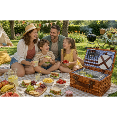 Cesta Picnic Mimbre Set 10 Piezas