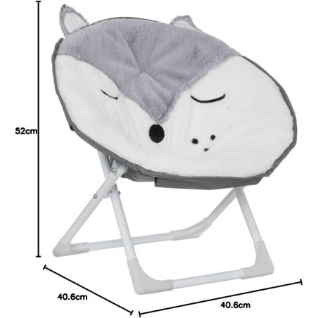 Silla Plegable Poliester Gris Zorro