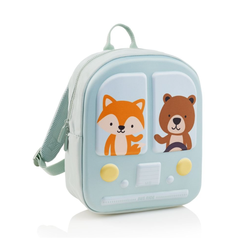 Mochila Preescolar Bus Stop Verde De Apli