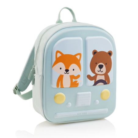 Mochila Preescolar Bus Stop Verde De Apli