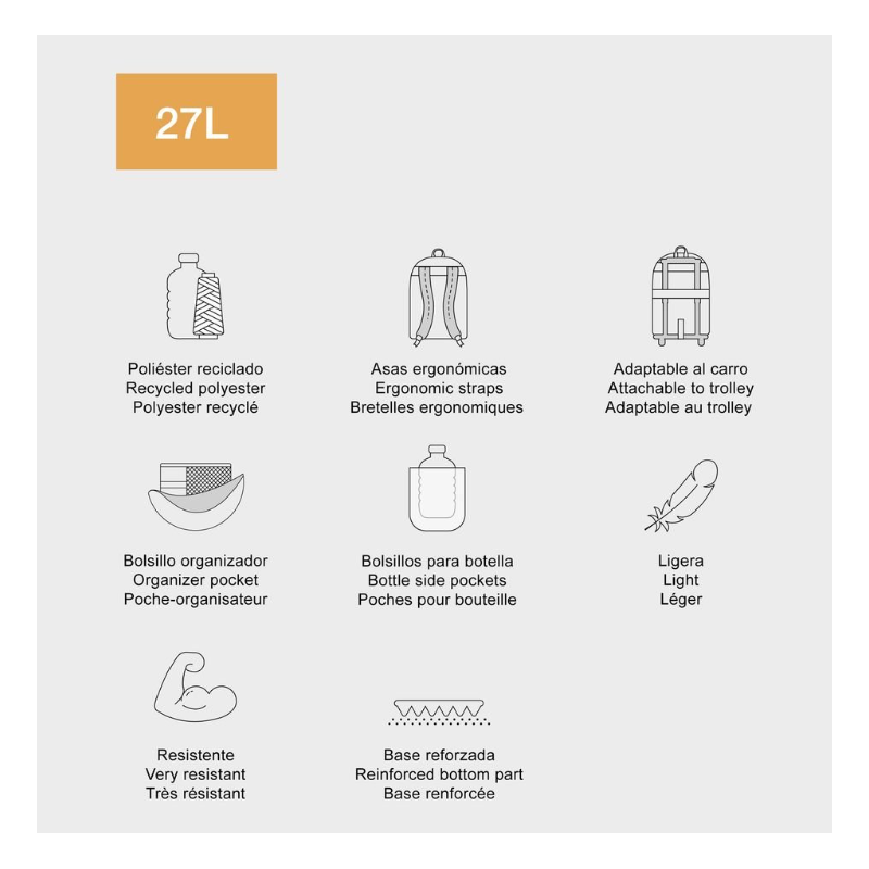 Mochila Escolar Triple Oslo Square Fit