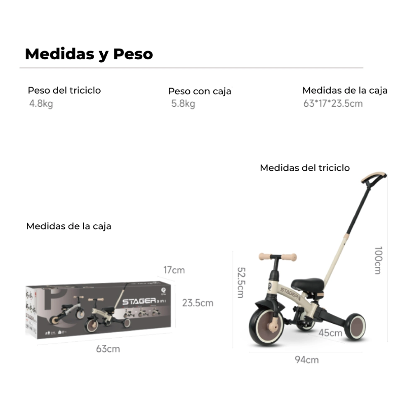 Qplay Triciclo Stager Brown