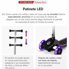 Qplay Patinete Future Eco Led Purple De Qplay 2