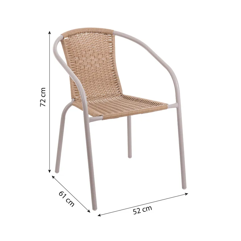 Silla Trivia Rattan Beige 2 Tonos