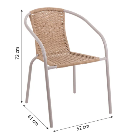 Silla Trivia Rattan Beige 2 Tonos