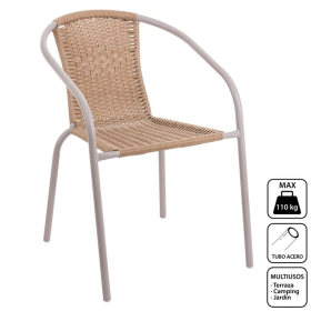 Silla Trivia Rattan Beige 2 Tonos 2