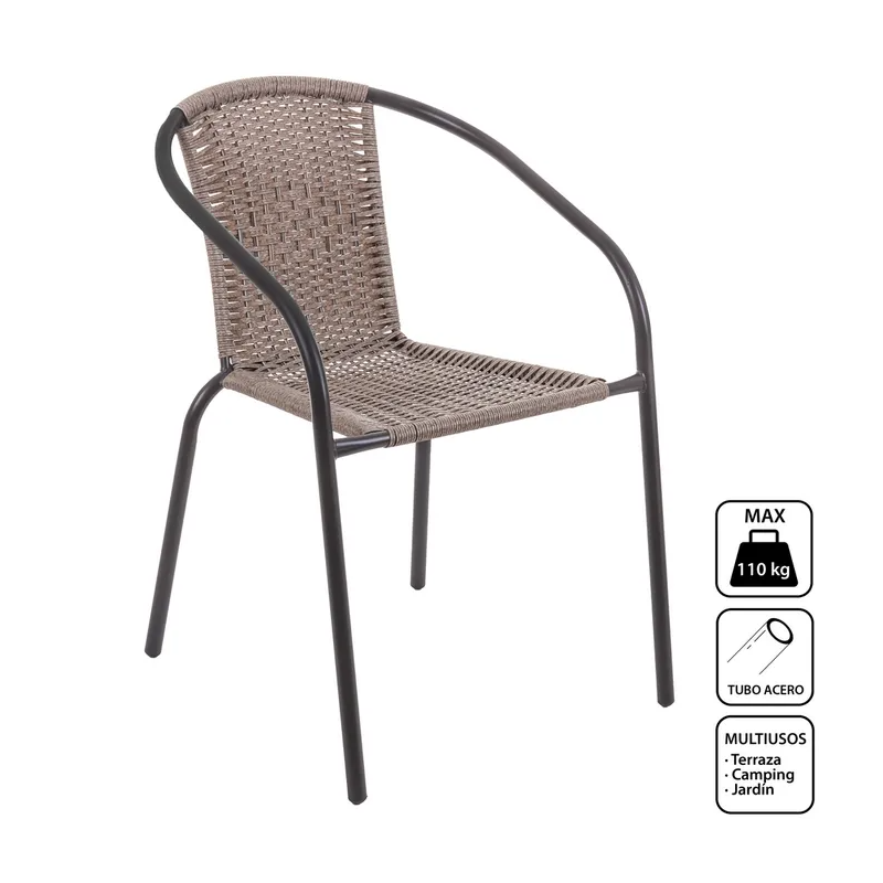 Silla Trivia Rattan Antracita 2 Tonos