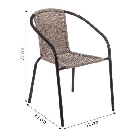 Silla Trivia Rattan Antracita 2 Tonos