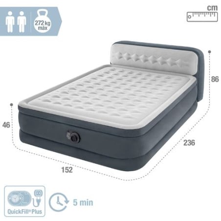 Colchón Hinchable Con Bomba y Cabecero 152x236CM
