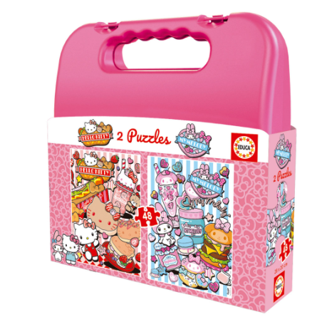 Puzzle Maleta Hello Kitty 2X48 Pzas