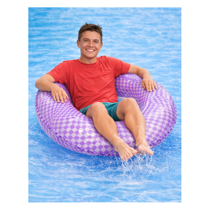 Flotador Circular Cuadros Lila 79 Cm