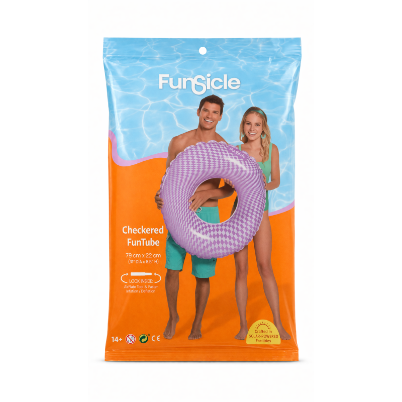 Flotador Circular Cuadros Lila 79 Cm