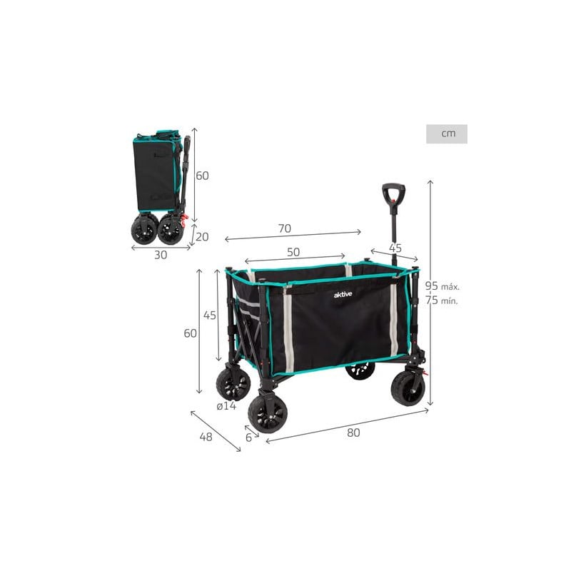 Carro Playa Plegable 70x45x95CM