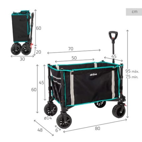 Carro Playa Plegable 70x45x95CM