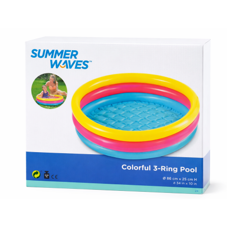 Piscina Infantil Colorful 3 Aros Hinchable 86 Cm