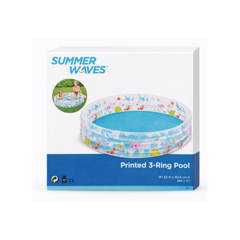 Piscina Infantil Printed 3 Aros Hinchable 152 Cm