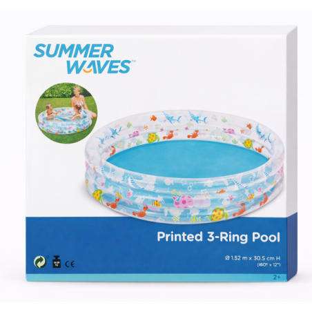 Piscina Infantil Printed 3 Aros Hinchable 152 Cm