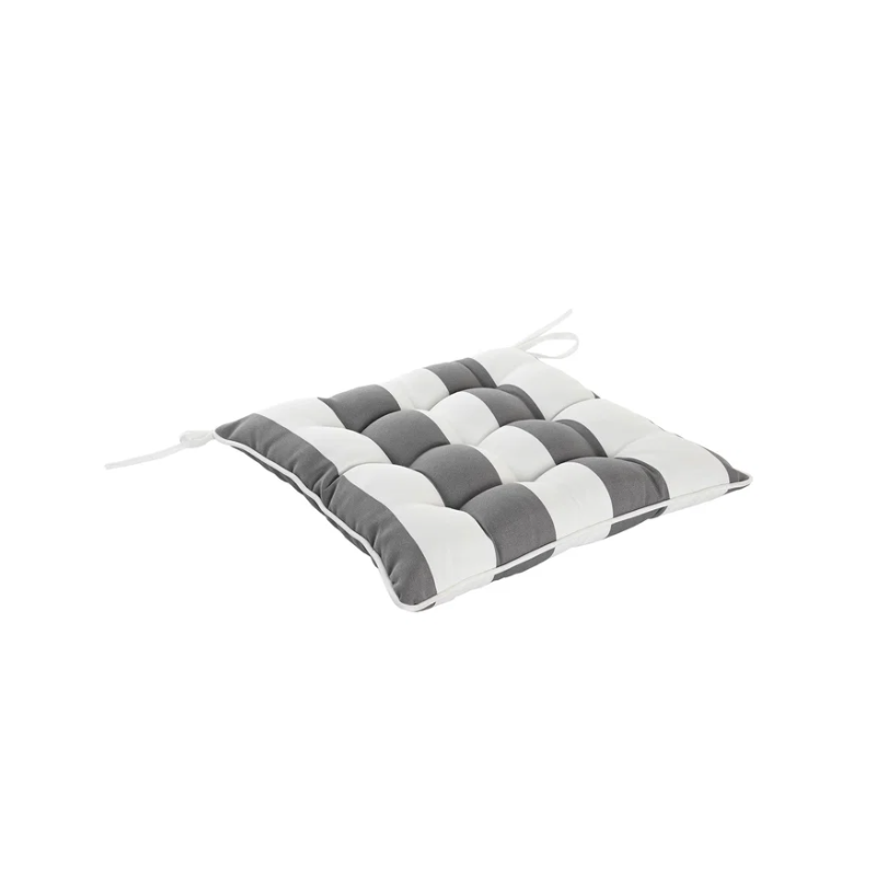 COJIN SILLA RAYAS GRIS BLANCO 40X40X7