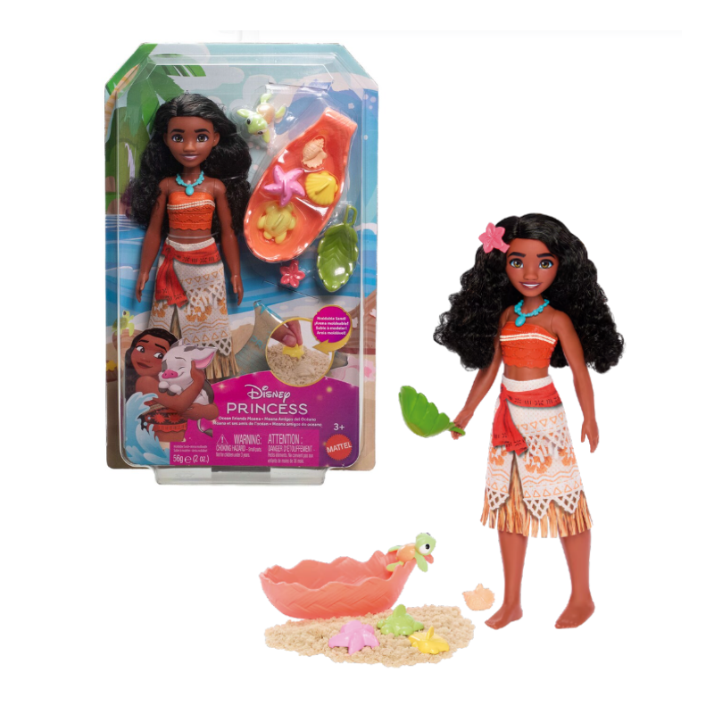 Vaiana Con Animalitos Marinos De Mattel