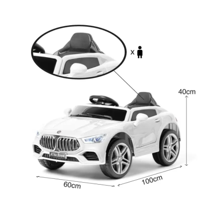 Coche Eléctrico Deportivo Royal Con Mando Blanco 12V