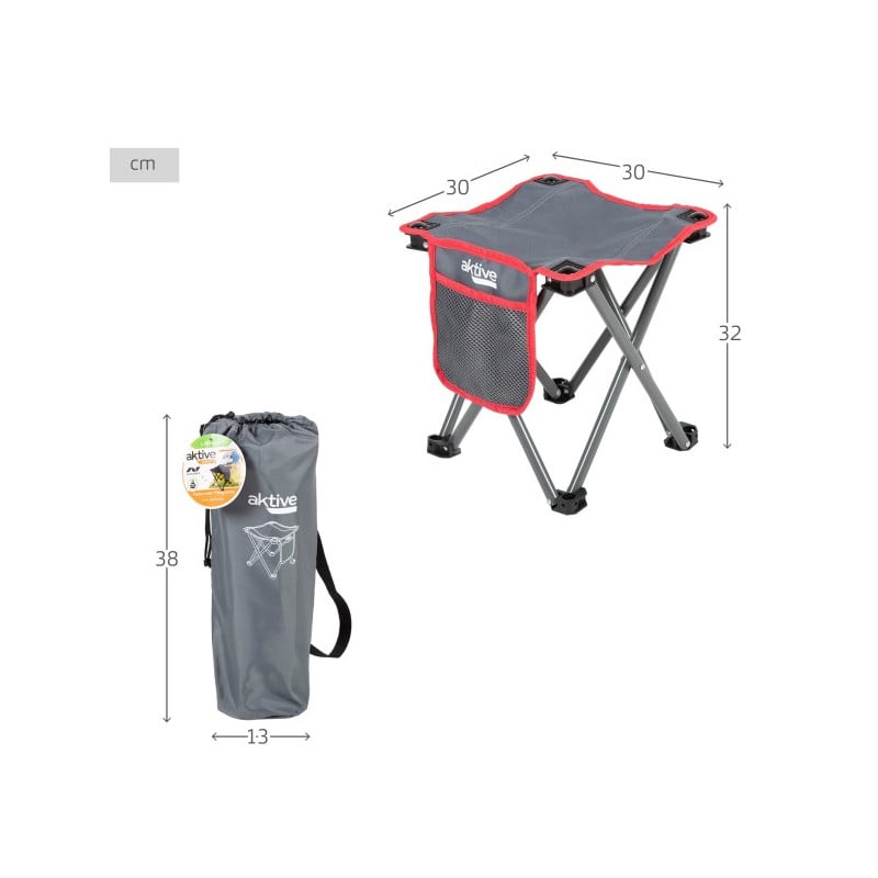 Taburete Plegable 30x30x32CM Con Bolsillo