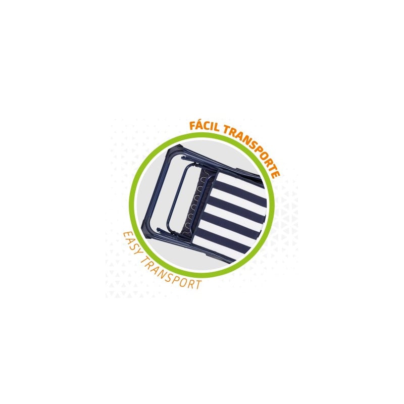 Tumbona Reclinable Rayas Azul y Blanca