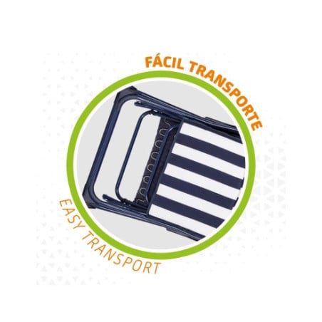 Tumbona Reclinable Rayas Azul y Blanca