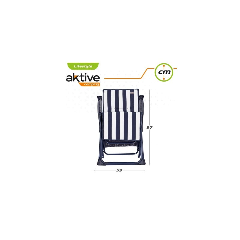 Tumbona Reclinable Rayas Azul y Blanca