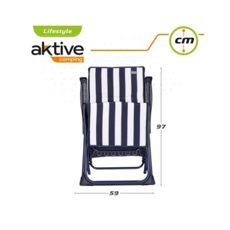 Tumbona Reclinable Rayas Azul y Blanca