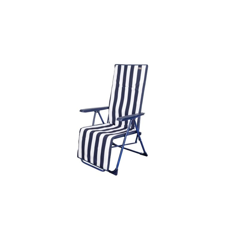 Tumbona Reclinable Rayas Azul y Blanca