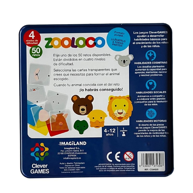 Juegos Inteligentes Zooloco Caja Metálica