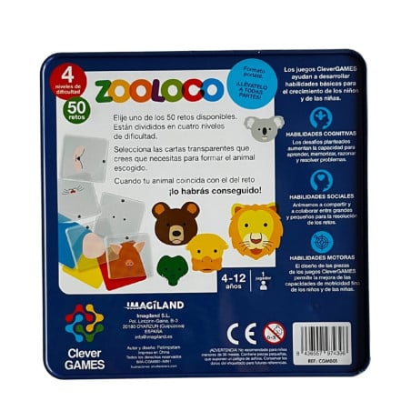 Juegos Inteligentes Zooloco Caja Metálica