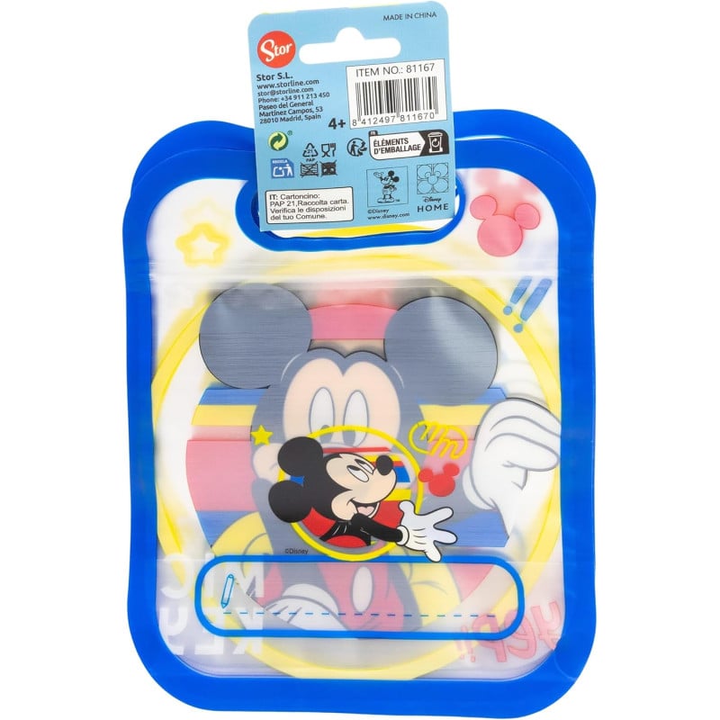 Set 4 Bolsas Con Cierre Zip Mickey Mouse