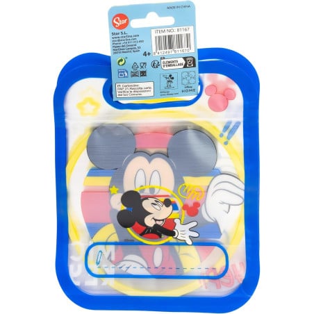 Set 4 Bolsas Con Cierre Zip Mickey Mouse