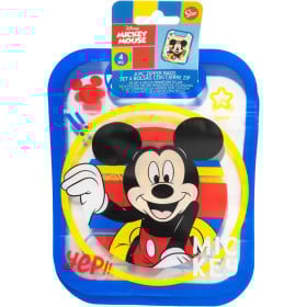Set 4 Bolsas Con Cierre Zip Mickey Mouse