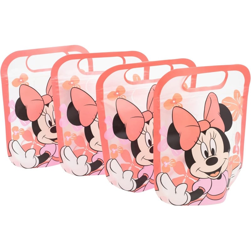 Set 4 Bolsas Con Cierrre Zip Minnie Mouse