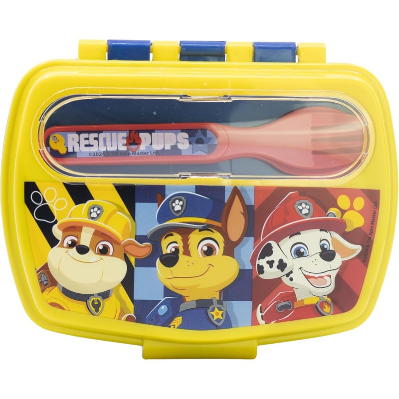 Sandwichera Rectangular Con Cubiertos Patrulla Canina