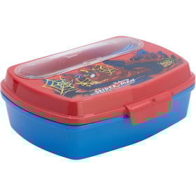 Sandwichera Rectangular Con Cubiertos Spiderman 2