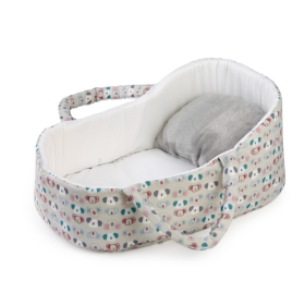 Guca Capazo Azul Y Gris Con Cojín 42-46 Cm De Muñecas Guca