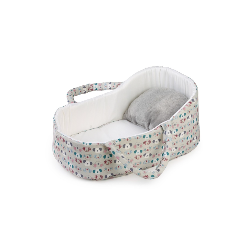 Guca Capazo Azul Y Gris Con Cojín 42-46 Cm De Muñecas Guca