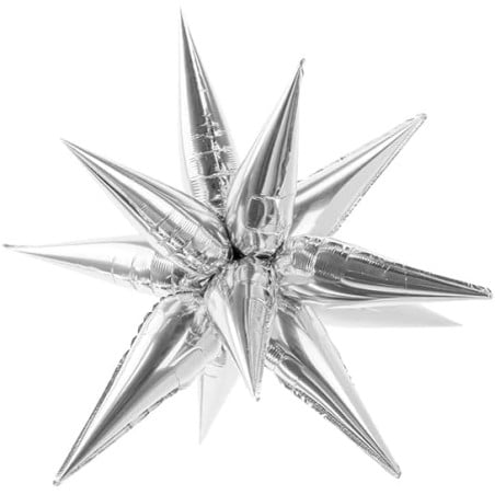 Globo Foil Estrella 3D 95Cm Plata