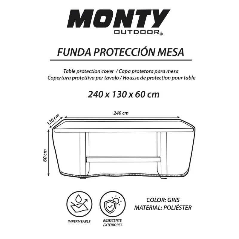 Funda Mesa Rectangular 240x130x60CM