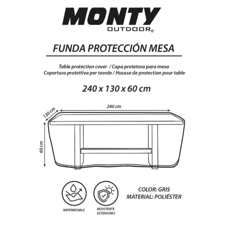 Funda Mesa Rectangular 240x130x60CM
