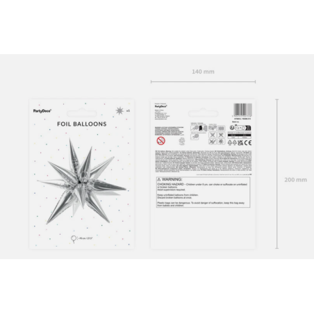 Globo Foil Estrella 3D 70Cm Plateado