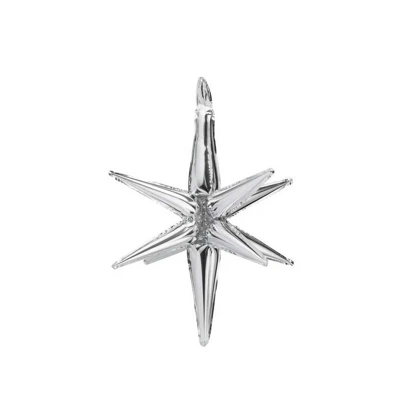 Globo Aluminio 3D Estrella 105Cm Plata